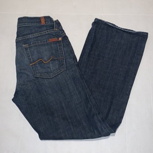 7 for all mankind man bootcut dark Wash stretch jeans size 28 - Picture 5 of 16